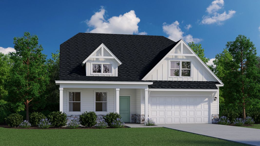 Representative exterior photo of a completed home built from the Reedy by Veranda Homes in Hitchcock Preserve 60', Aiken, SC (Image 1).