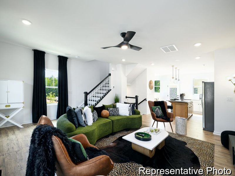 Furnished interior view inside a new home in Penley Place Townhomes, Clover (Image 12). Furnished interior view inside a new home in Penley Place Townhomes, Clover (Image 12).