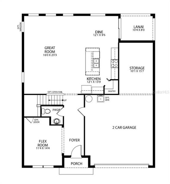 2D floor plan layout of this home in Bradford Ridge, Leesburg, FL (Image 5).