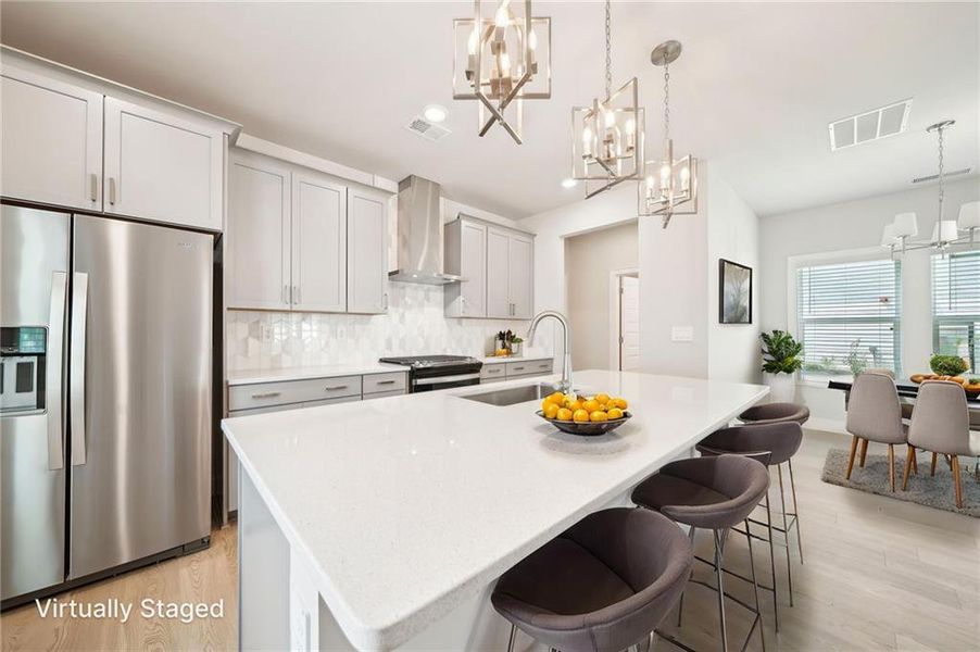 Furnished interior view inside a new home in Hemingway - Cottage Series, Cumming (Image 4). Furnished interior view inside a new home in Hemingway - Cottage Series, Cumming (Image 4).