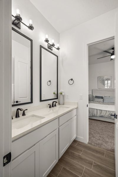 Representative furnished interior of a home built from the Escondido by LEH. Homes in Verdancia, El Paso (Image 55).