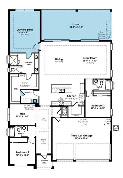 2D floor plan layout of this home in Cresswind at Hammock Oaks, Lady Lake, FL (Image 4).