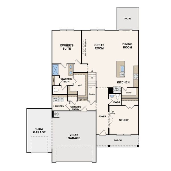 2D floor plan layout for the Sinclair by Century Communities in The Oaks, Mount Juliet, TN (Image 3).