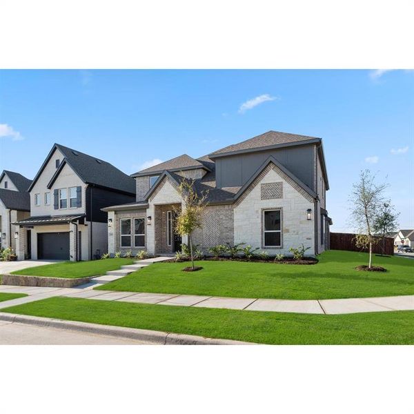 Front exterior of a new home in Marine Creek Ranch, Fort Worth, TX, highlighting curb appeal (Image 26).