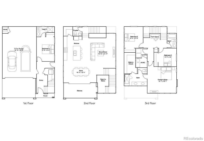 2D floor plan layout of this home in Vermilion Creek: The Skyline Collection, Centennial, CO (Image 2).