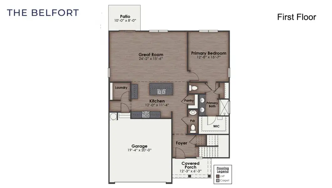 2D floor plan layout of this home in Rolling Hills, Bolivia, NC (Image 3).