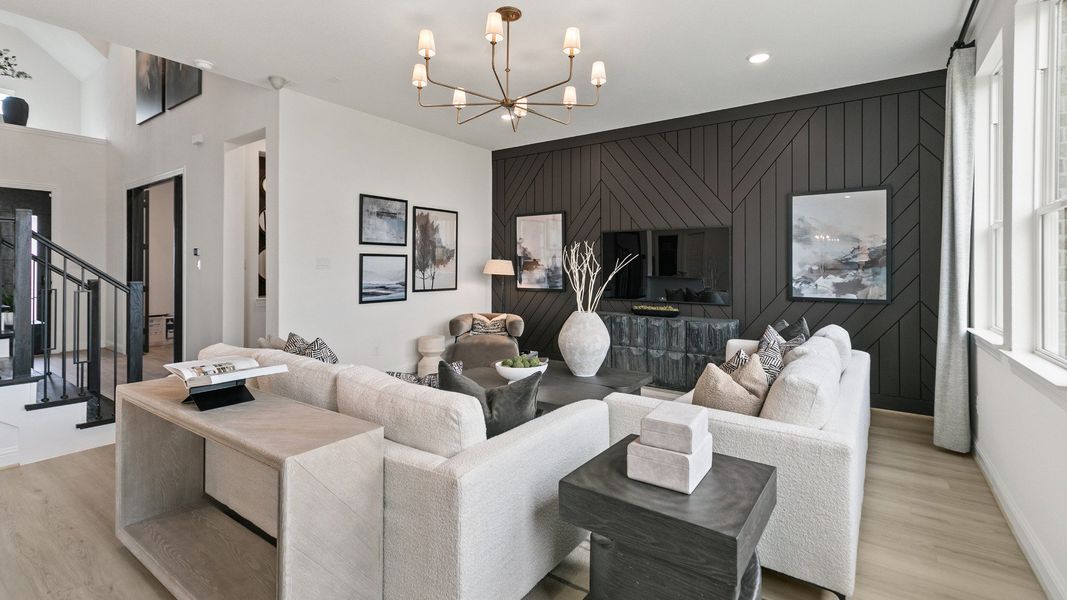 Representative furnished interior of a home built from the Mimosa by DRB Homes in Brookewater, Rosenberg (Image 9).