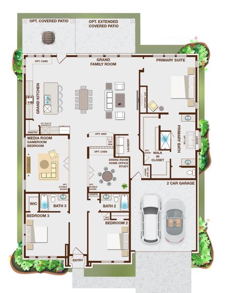 2D floor plan layout for the Grand Platinum - Executive Platinum by Grand Homes in Monterra, Fate, TX (Image 3).