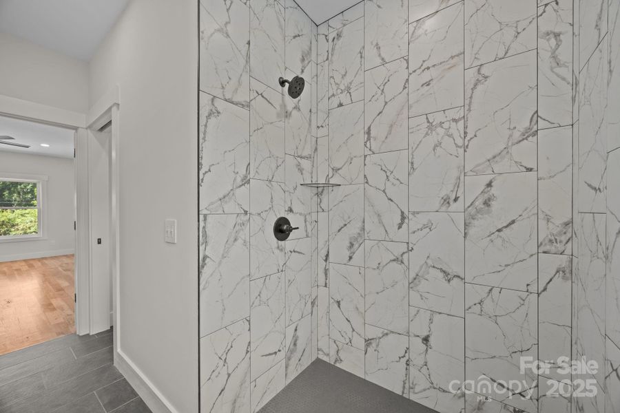 Spacious walk in shower