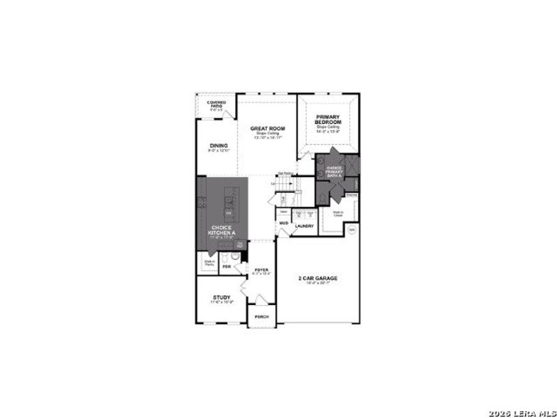 2D floor plan layout of this home in Comanche Ridge, San Antonio, TX (Image 2).