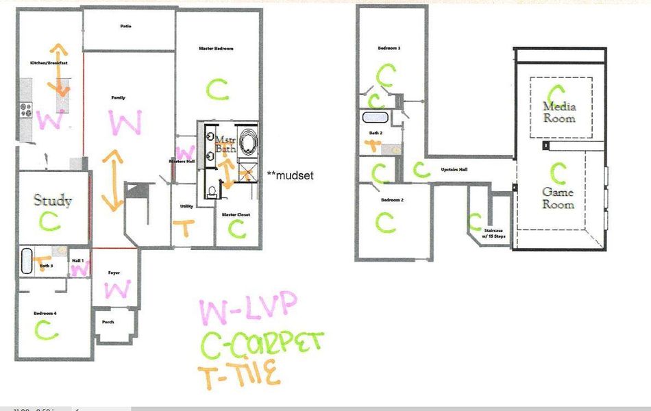2D floor plan layout of this home in Wildtree, Magnolia, TX (Image 5).