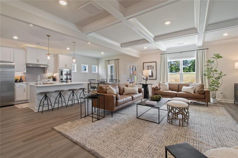 Furnished interior view inside a new home in Crofton Place Enclave, Snellville (Image 7). Furnished interior view inside a new home in Crofton Place Enclave, Snellville (Image 7).