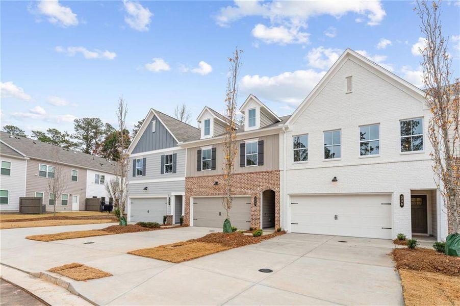 Front exterior of a new home in Cherokee Township, Acworth, GA, highlighting curb appeal (Image 18).