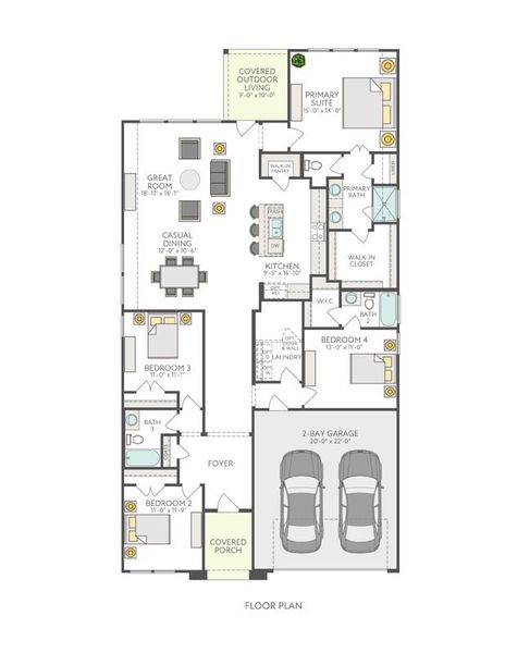 2D floor plan layout of this home in Lagos Reserve, Manor, TX (Image 3).