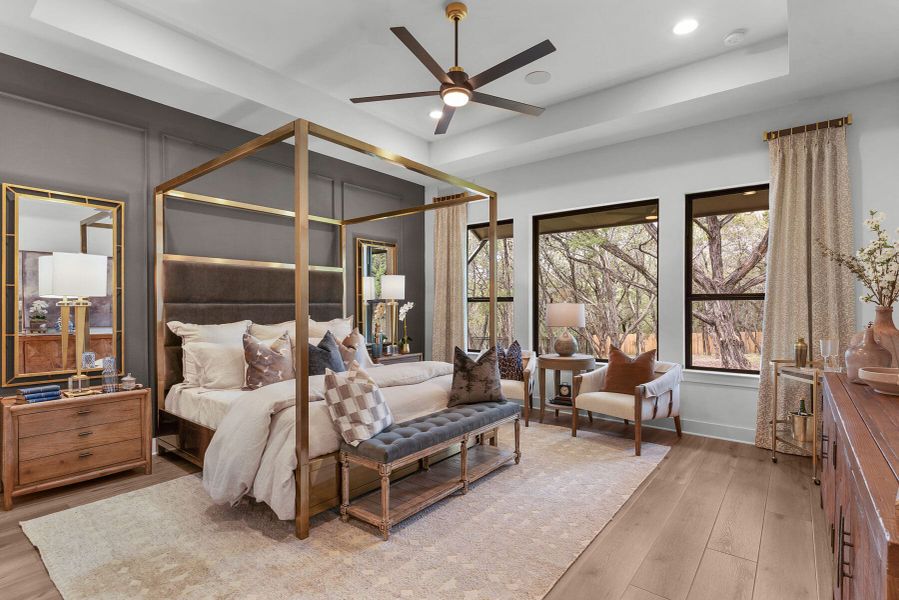 Furnished interior view inside a new home in Enchanted Bluff, Garden Ridge (Image 34).