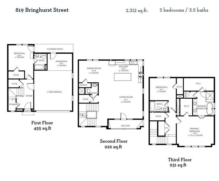 The floor plan for 819 Bringhurst Street