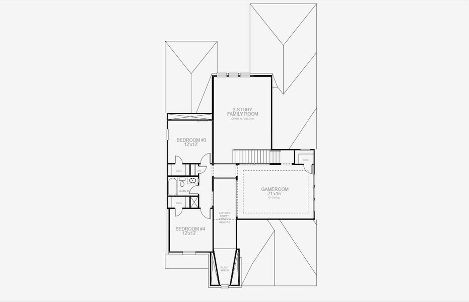 2D floor plan layout for the 2797W by Perry Homes in Meraki, Forney, TX (Image 3). 2D floor plan layout for the 2797W by Perry Homes in Meraki, Forney, TX (Image 3).