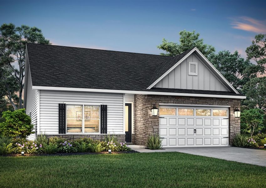 Dusk rendering of the Cary elevation 1.