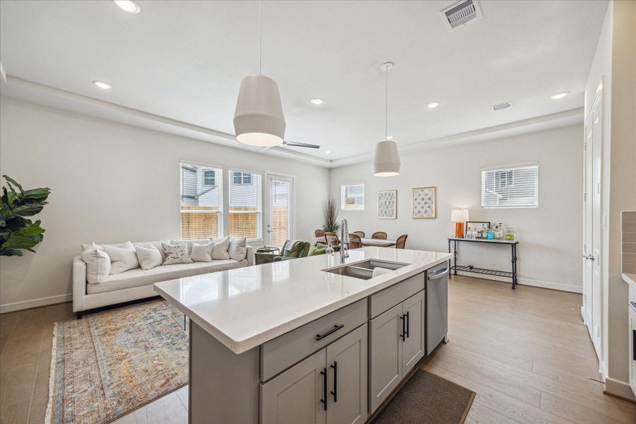 Representative photo showing the community’s model home living room. Layout and selections may vary.