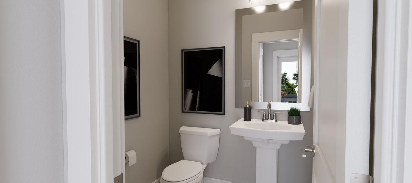 Representative furnished interior of a home built from the Atlas End Unit by Baker Residential in Atwater Station - Midtown Collection, Fuquay Varina (Image 32).