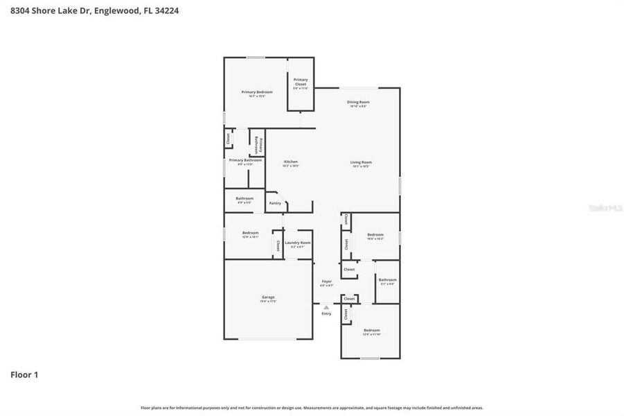 2D floor plan layout of this home in , Englewood, FL (Image 5).