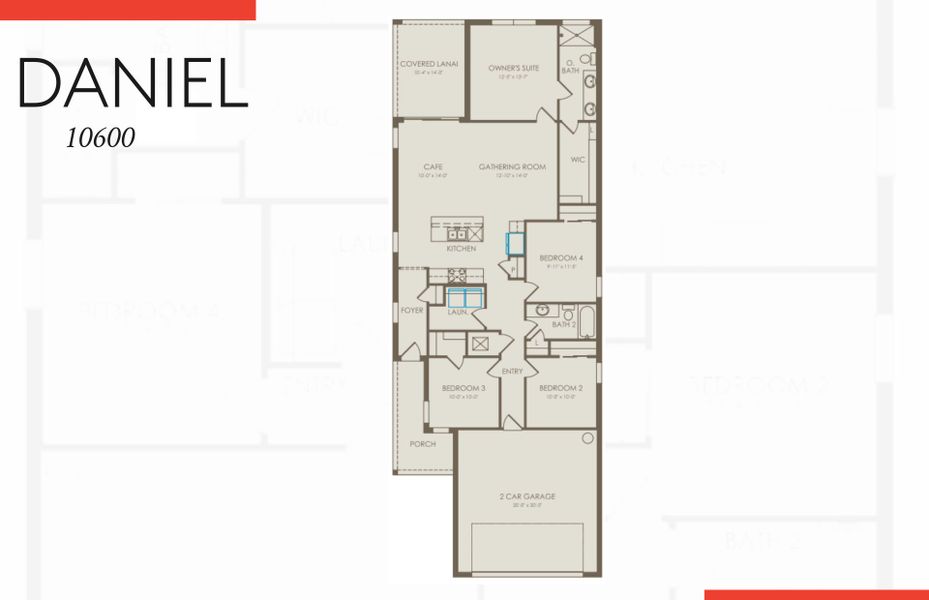 2D floor plan layout of this home in Whispering Lakes, Lehigh Acres, FL (Image 5).