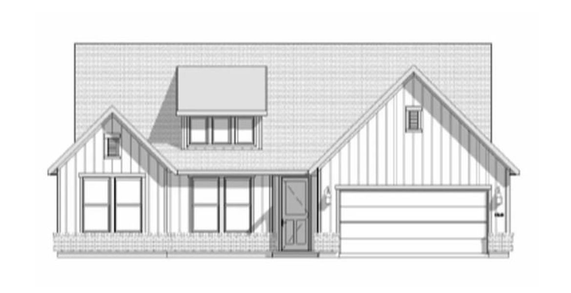 Front exterior of a new home in The Ranches at Valley View, Springtown, TX, highlighting curb appeal (Image 1).