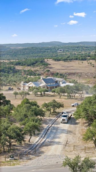 Aerial view of sparsely populated area Aerial view of sparsely populated area