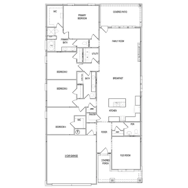 2D floor plan layout of this home in Hadley Farms, Godley, TX (Image 2). 2D floor plan layout of this home in Hadley Farms, Godley, TX (Image 2).
