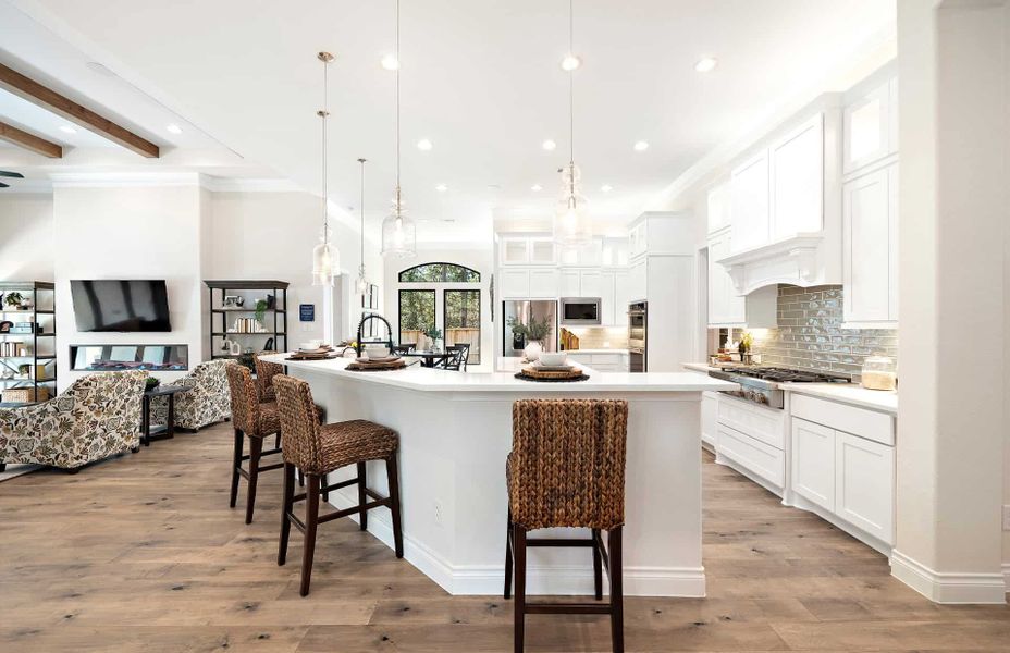 Representative furnished interior of a home built from the 3546 by Ravenna Homes in The Woodlands Hills 65′, Willis (Image 13).