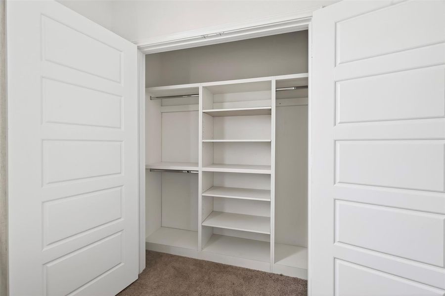 A closer look at the built in organization shelving
