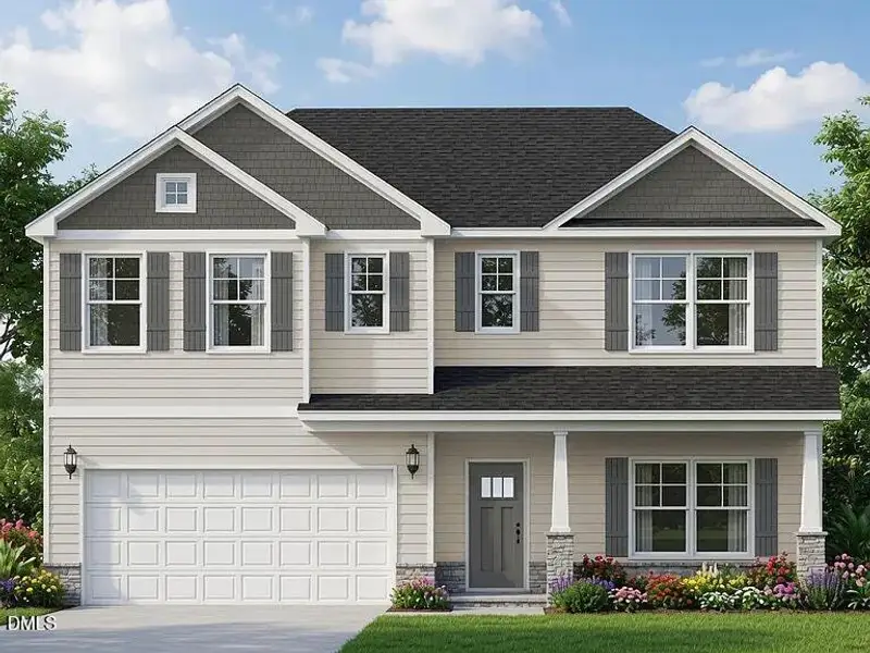 Front exterior of a new home in Maggie Way, Wendell, NC, highlighting curb appeal (Image 1). Front exterior of a new home in Maggie Way, Wendell, NC, highlighting curb appeal (Image 1).