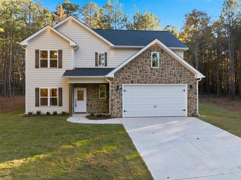 Front exterior of a new home in , Whitesburg, GA, highlighting curb appeal (Image 25).
