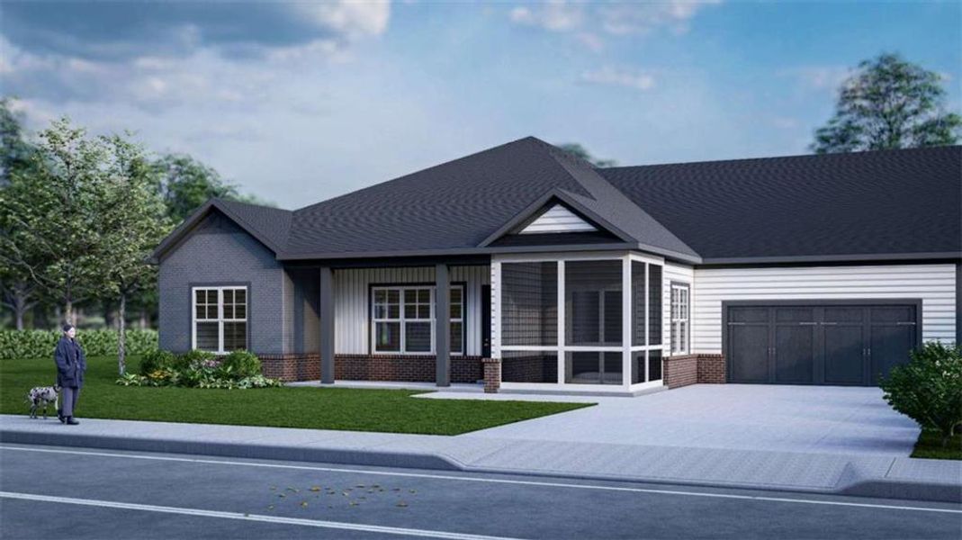 Front exterior of a new home in , Newnan, GA, highlighting curb appeal (Image 1). Front exterior of a new home in , Newnan, GA, highlighting curb appeal (Image 1).