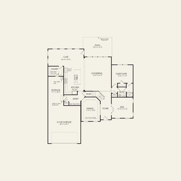 2D floor plan layout for the Worthington by Pulte Homes in The Retreat at Carolina Ridge, Harrisburg, NC (Image 5).