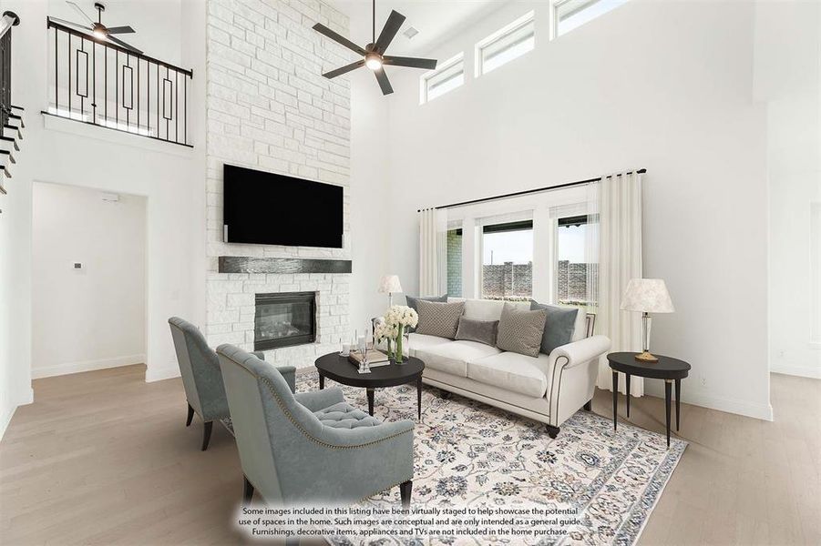Furnished interior view inside a new home in Chaparral Park, Oak Point (Image 9). Furnished interior view inside a new home in Chaparral Park, Oak Point (Image 9).