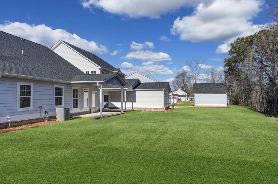 Exterior details and patio area of a home in Clubside Reserve at Summerlake, Lexington (Image 28). Exterior details and patio area of a home in Clubside Reserve at Summerlake, Lexington (Image 28).