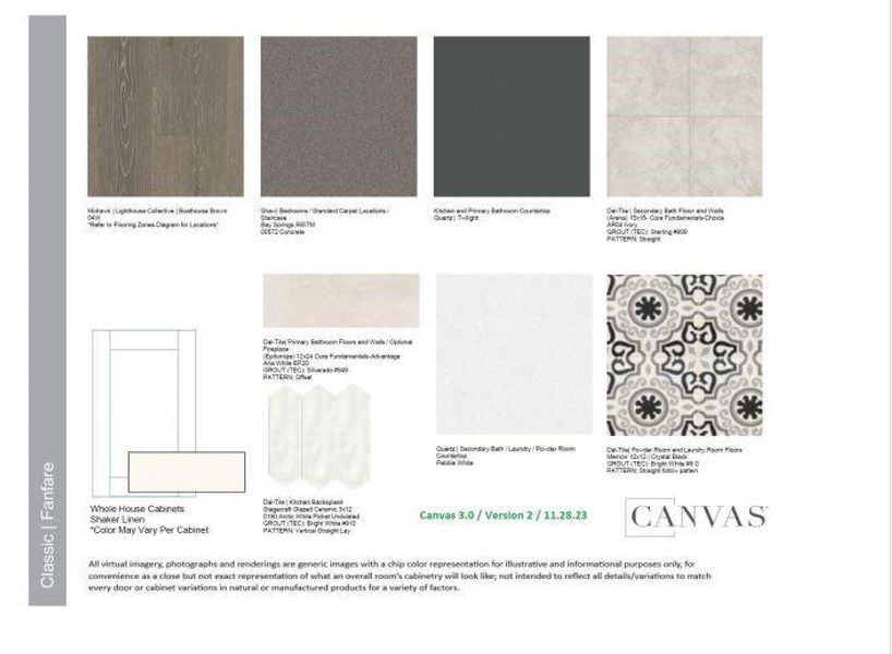 Design Selections.  Home is under construction and selections are subject to change