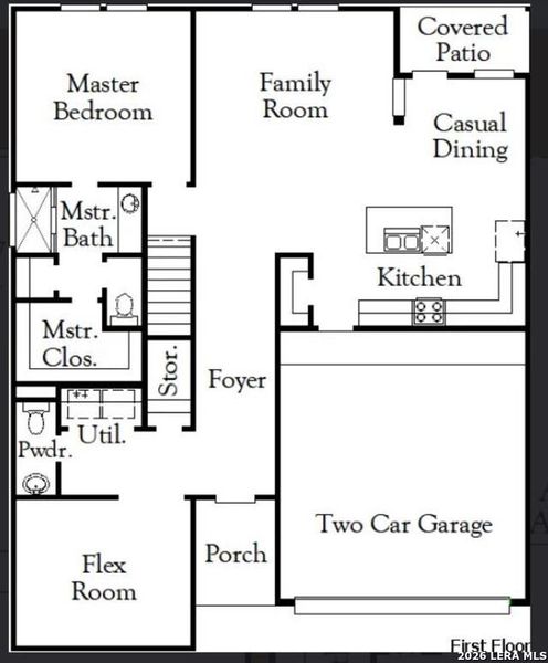 2D floor plan layout of this home in Summerlin, San Antonio, TX (Image 3).