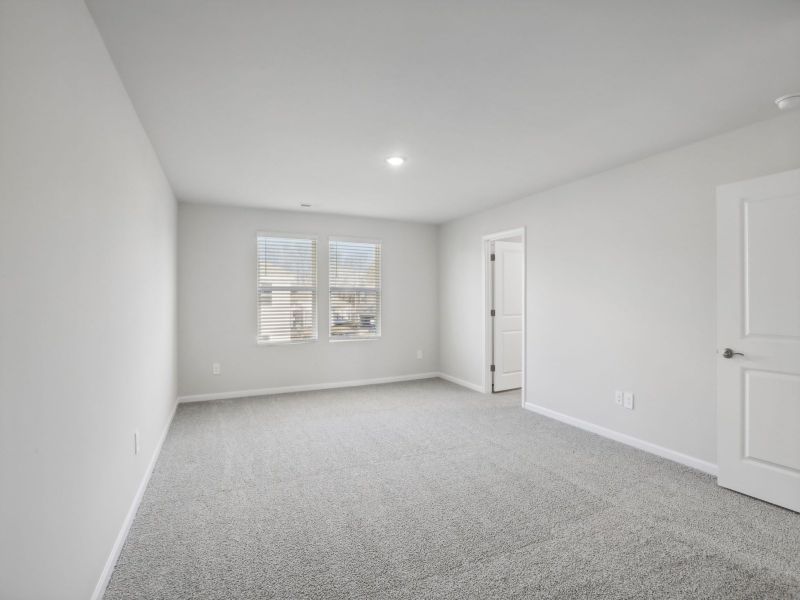 Primary bedroom in the Chatham floorplan at 250 White Birch Lane in Angier, NC.