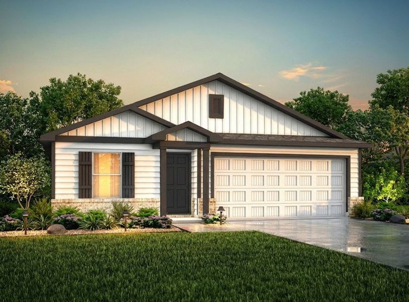 Front exterior of a new home in Somerset, Hillsboro, TX, highlighting curb appeal (Image 1). Front exterior of a new home in Somerset, Hillsboro, TX, highlighting curb appeal (Image 1).