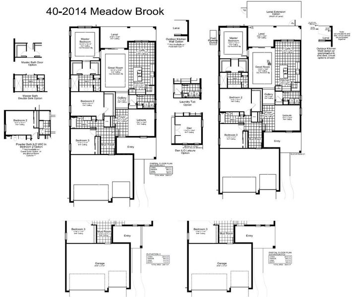 2D floor plan layout for the Meadow Brook by Neal Communities in Wildleaf, Parrish, FL (Image 26).