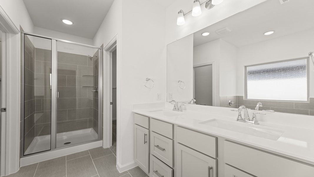 Furnished interior view inside a new home in Churchill 50s, Anna (Image 7). Furnished interior view inside a new home in Churchill 50s, Anna (Image 7).