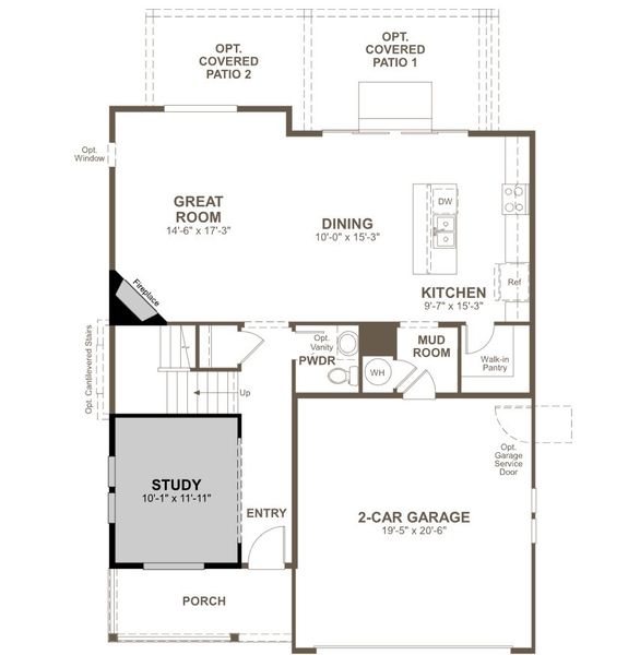 2D floor plan layout of this home in Colliers Hill, Erie, CO (Image 5).
