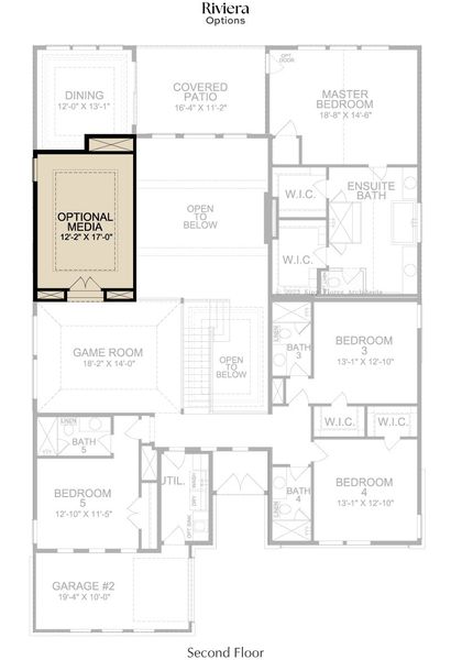 2D floor plan layout for the L629 by Lifestyle Homes in Heritage Series 64s, Frisco, TX (Image 23).
