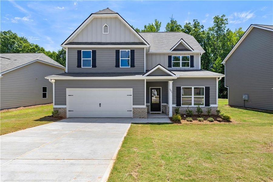Front exterior of a new home in , Villa Rica, GA, highlighting curb appeal (Image 18).
