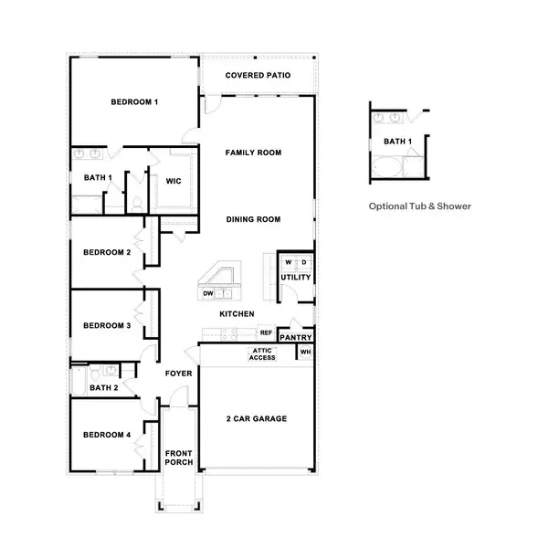 2D floor plan layout of this home in Rosenbusch Ranch, Leander, TX (Image 2). 2D floor plan layout of this home in Rosenbusch Ranch, Leander, TX (Image 2).