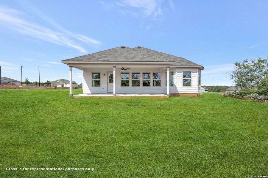 Exterior details and patio area of a home in Chaparral Ranch, Floresville (Image 3).