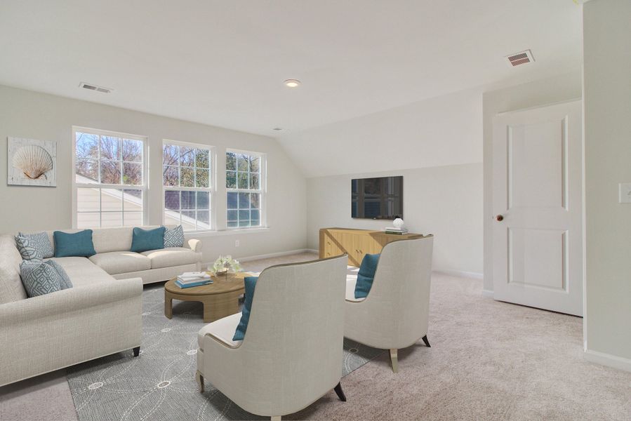 Furnished interior view inside a new home in Sweetgrass at Summers Corner, Summerville (Image 4).