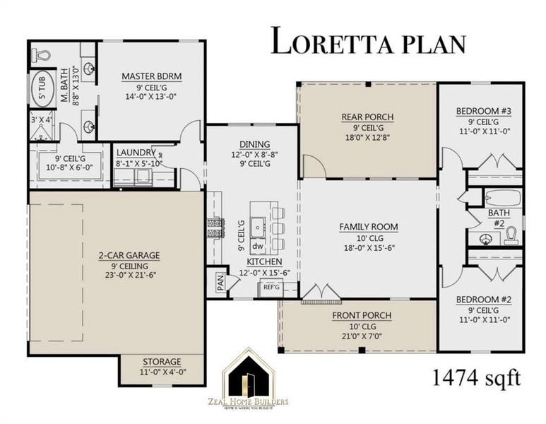 2D floor plan layout of this home in Parallel Pastures, Poolville, TX (Image 5).